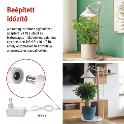 LED növénynevelő lámpa beltéri időzítős 21 LED