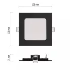 LED süllyesztett lámpatest NEXXO, négyzet, fekete, 7W, CCT