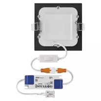  LED süllyesztett lámpatest NEXXO, négyzet, fekete, 18W, CCT