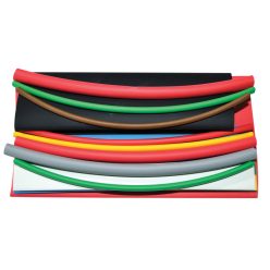   Zsugorcső készlet, vékonyfalú, 2:1 zsugorodás 15×150mm, több szín