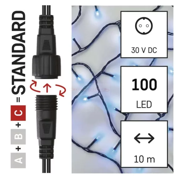 CNT-Fényfüzér kék 10m 100LED IP44