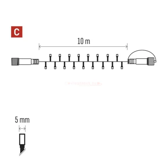 CNT-Fényfüzér kék 10m 100LED IP44