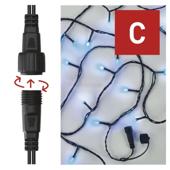 CNT-Fényfüzér kék 10m 100LED IP44