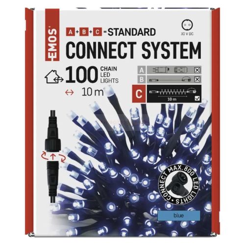 CNT-Fényfüzér kék 10m 100LED IP44