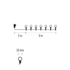 Fényfüzér hideg fehér golyók 8m 80LED IP44 programokkal